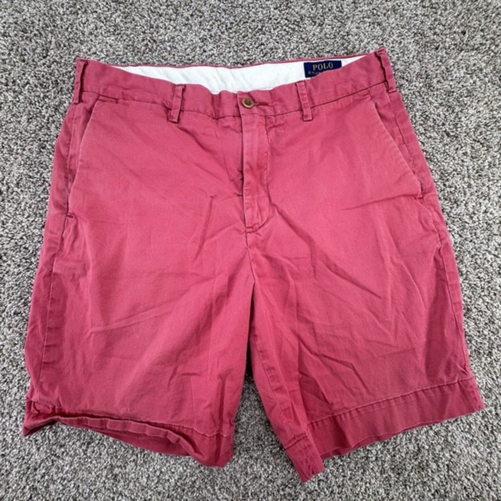 Polo Ralph‎ Lauren Men's Red Stretch Classic Fit Chino Shorts Size 31
